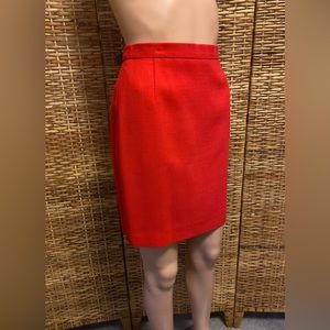 Red Wool Escada Skirt